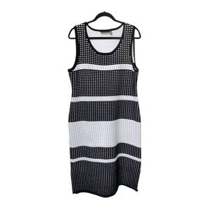 Sweater Dress Sleeveless Nina Leonard 115070 XL Striped – Chic & Comfy